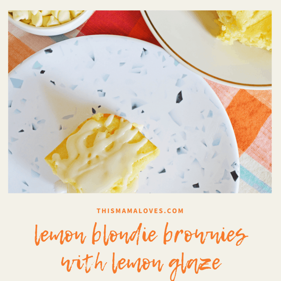 Lemon Blondie Brownies with Lemon Glaze