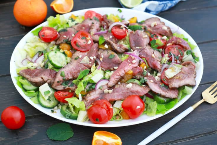thai beef salad on plate
